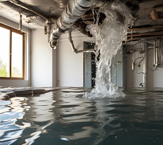 Emergency water damage restoration and burst pipe repair services.